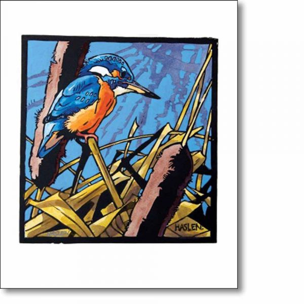 Greeting card of 'Kingfisher' by Andrew Haslen