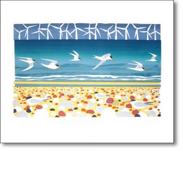 Greeting card of 'Big Turns and Little Terns' by Carry Akroyd