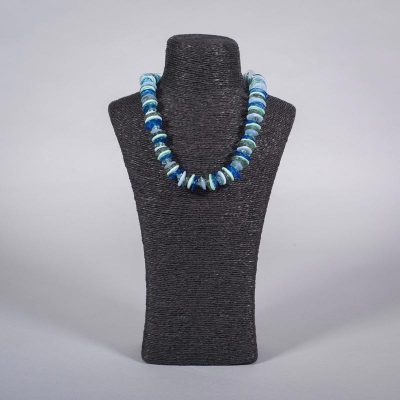Glass bead necklace 'Estuary' by Clare Gaylard