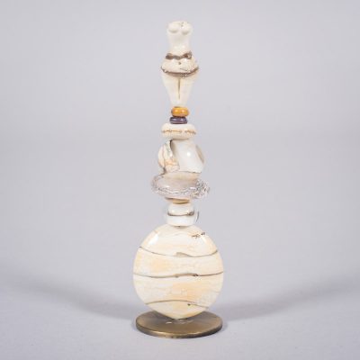 Handmade glass bead totem by Clare Gaylard