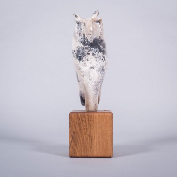 Ceramic sculpture of 'Watchful Eye II' by Carol Pask, alternative view 1