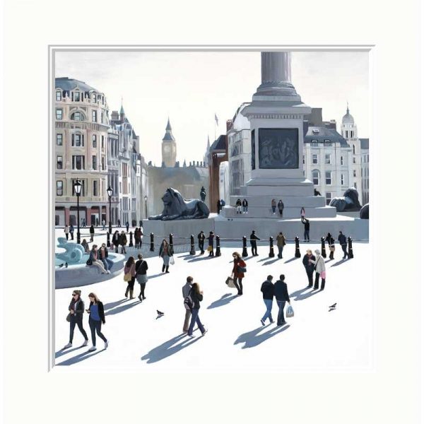 Mounted limited edition print 'Trafalgar Square' by Jo Quigley