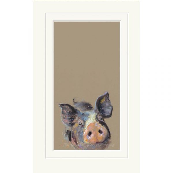 Mounted limited edition print 'Happy Hoglet' by Nicky Litchfield