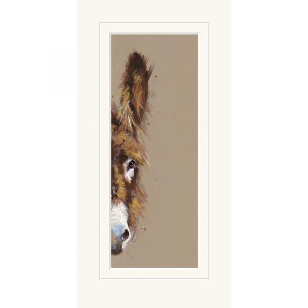 Mounted limited edtion print 'Peeping Donkey' by Nicky Litchfield