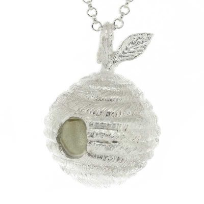 Beehive pendant in sterling silver
