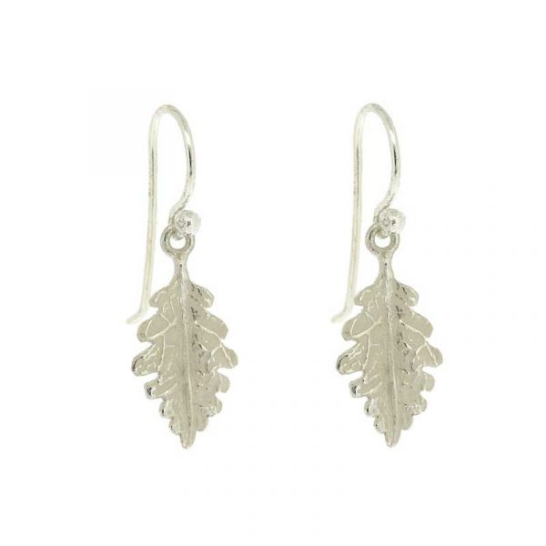 Oak leaf earrings in sterling silver