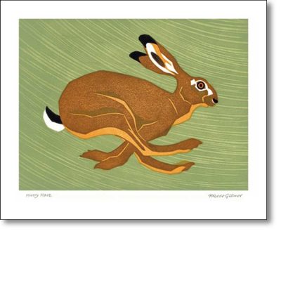Greeting card of 'Hurry Hare' by Robert Gillmore