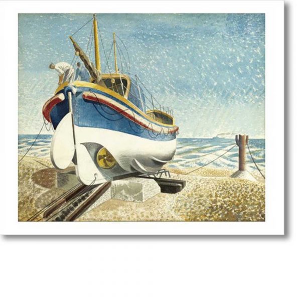 Greeting card of 'Lifeboat, 1938' by Eric Ravilious