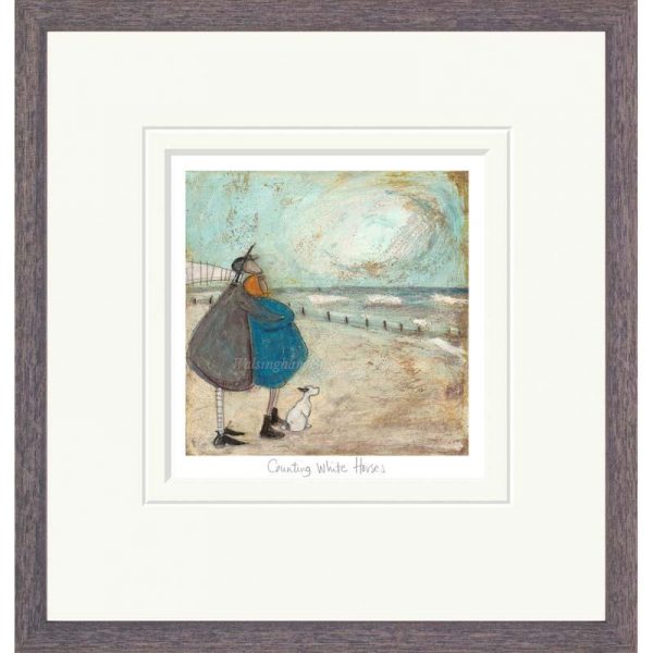 Framed limited edition print 'Counting White Horses' by Sam Toft