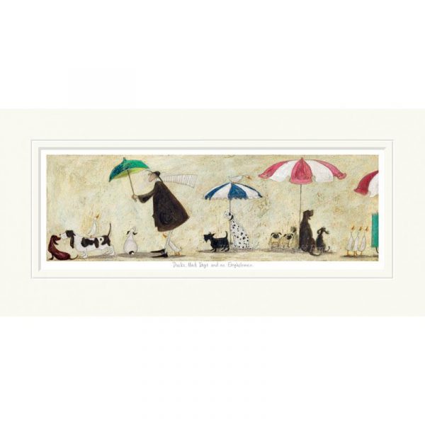 Mounted limited edition print 'Ducks, Mad Dogs and an Englishman' by Sam Toft
