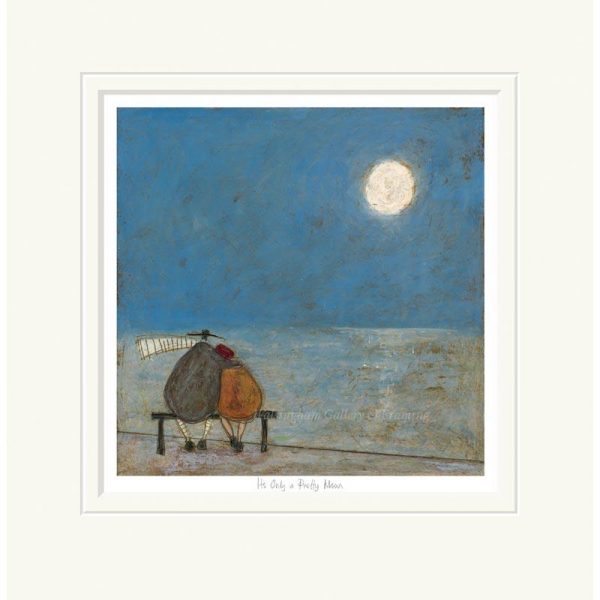 Mounted limited edition print 'Its Only A Pretty Moon' by Sam Toft