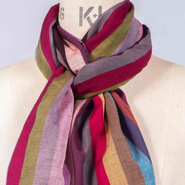 'Striped Wool Blend Scarf' by York Scarves, close-up