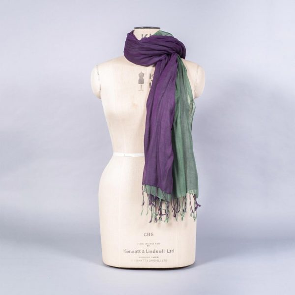 'Pashmina - Aubergine Green' by York Scarves, alternative view