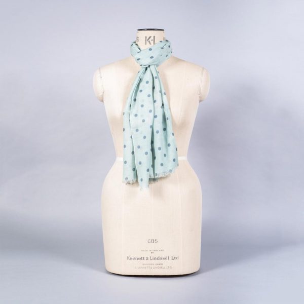 'Polka Dot - Duck Egg/Grey' by York Scarves