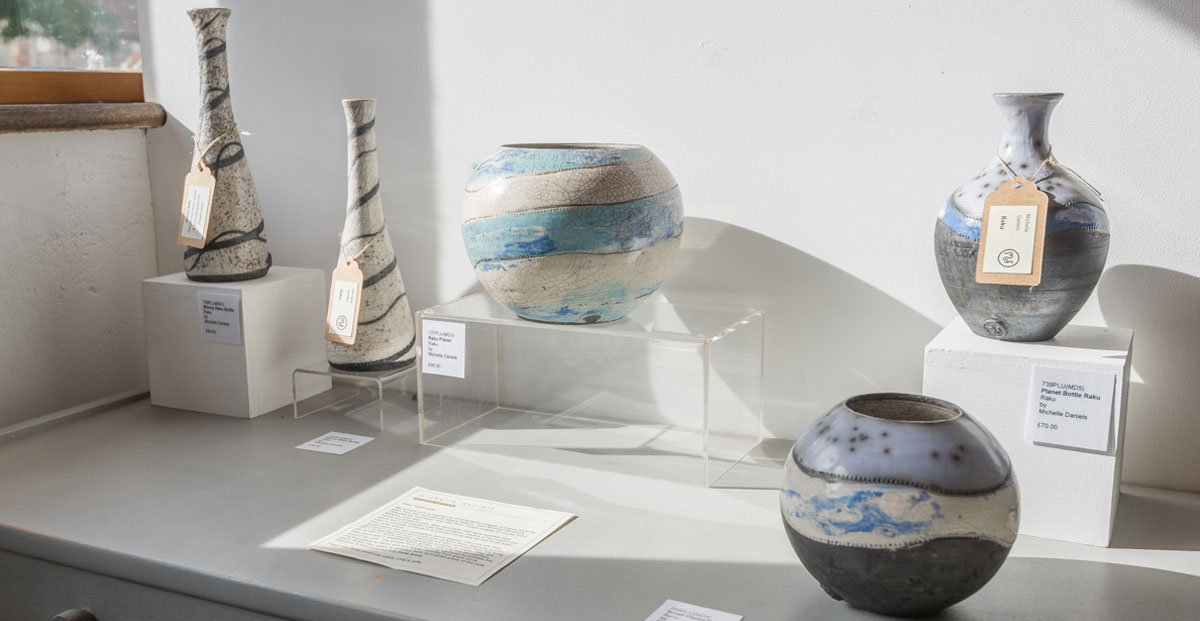 ceramics on display at Walsingham Gallery and Framing