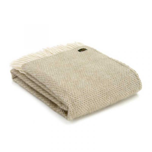 Oatmeal beehive throw by Tweedmill Textiles