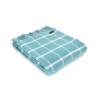 Spearmint chequered check throw by Tweedmill Textiles