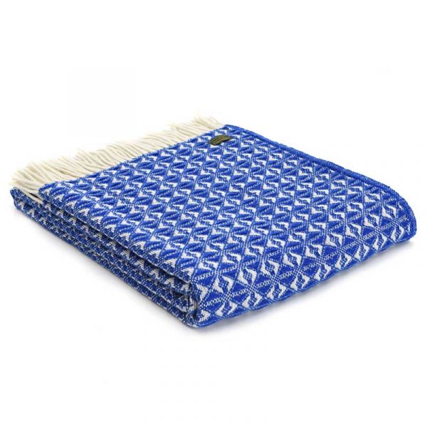 Royal blue cobweave throw by Tweedmill Textiles