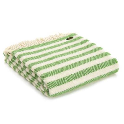 Apple sour stripe throw by Tweedmill Textiles