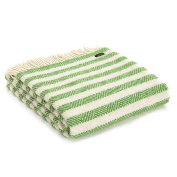 Apple sour stripe throw by Tweedmill Textiles