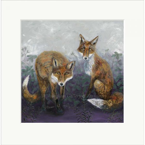 Mounted limited edition print 'Foxtails & Brambles' by Nicola Hart