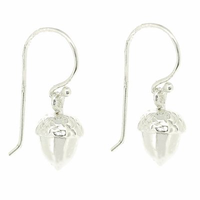 Sterling silver acorn drop earrings