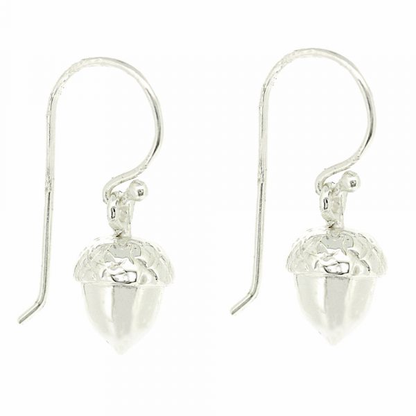 Sterling silver acorn drop earrings