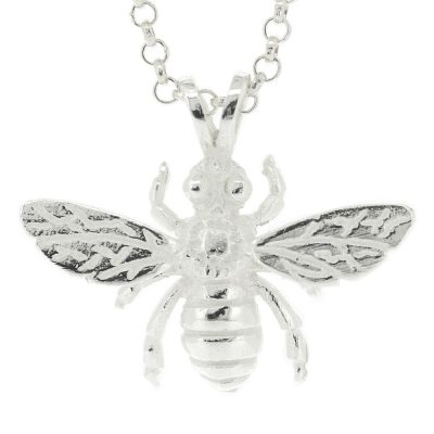 Sterling silver honey bee pendant