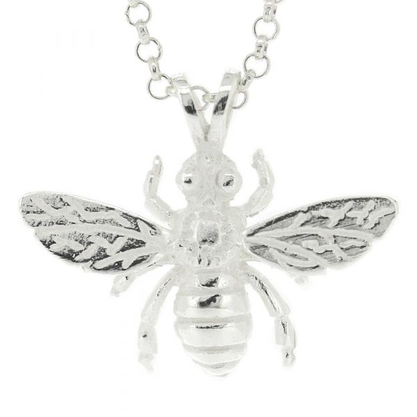 Sterling silver honey bee pendant