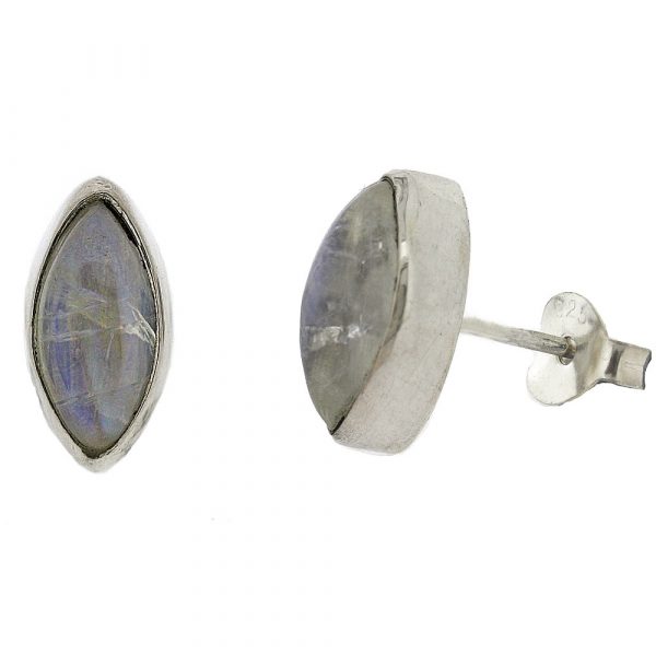 Marquise shaped moonstone stud earrings