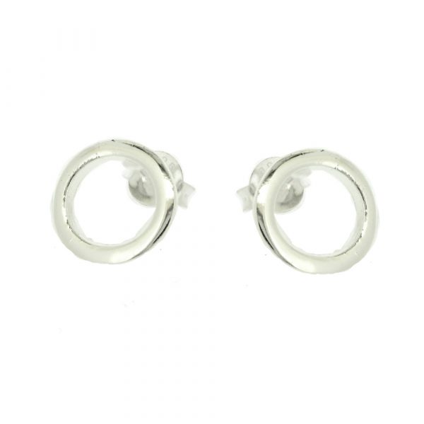 Sterling silver 'grace' circular shaped stud earrings