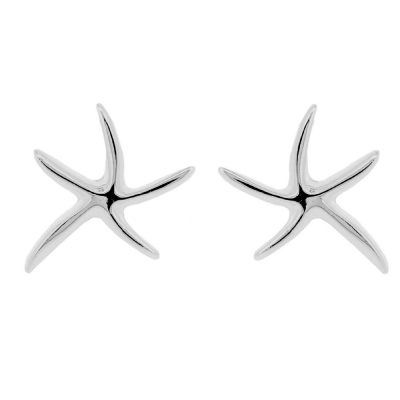 Sterling silver starfish stud earrings