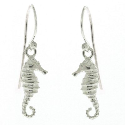 Sterling silver seahorse drop earrings