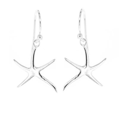 Sterling silver starfish drop earrings