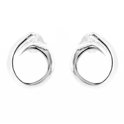 Sterling silver twist shaped stud earrings