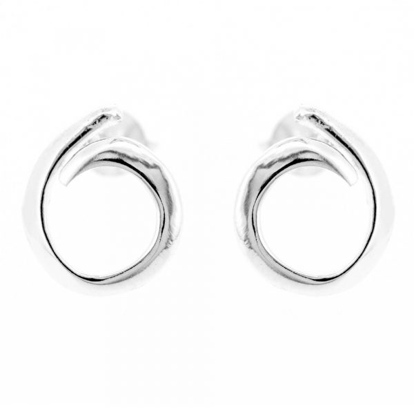 Sterling silver twist shaped stud earrings