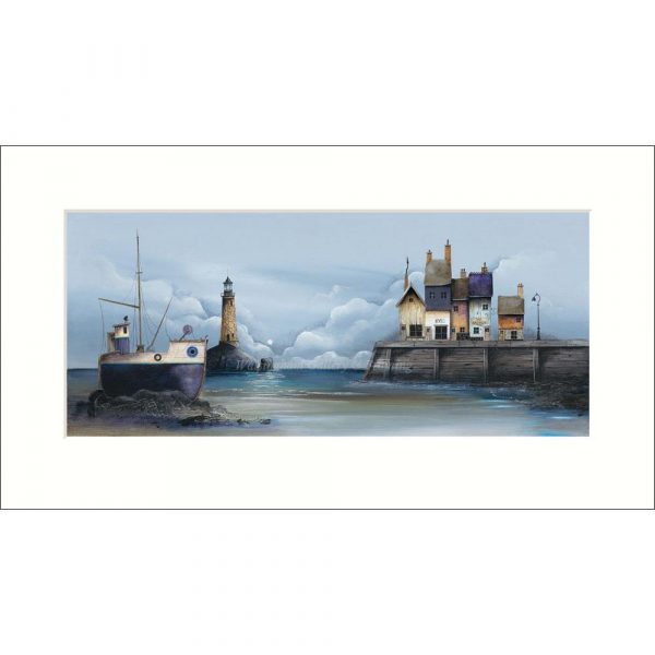 Mounted limited edition print 'The Quayside' by Gary Walton