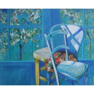 Oil painitng of chairs in sunlight by Rachel Thomas