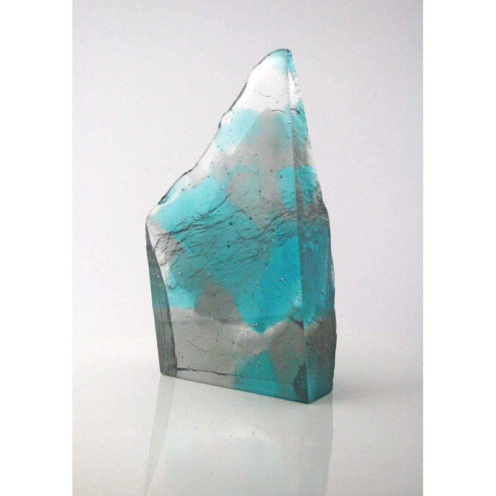 cast glass sculpture of sea cliff formation