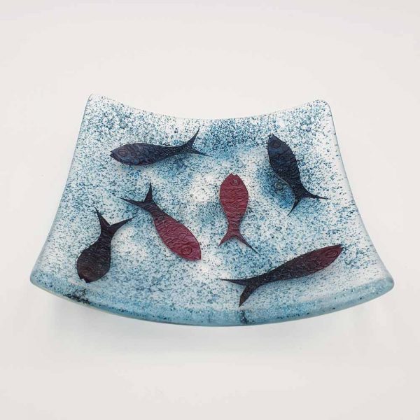 Fused glass fish dish by Fiona Fawcett