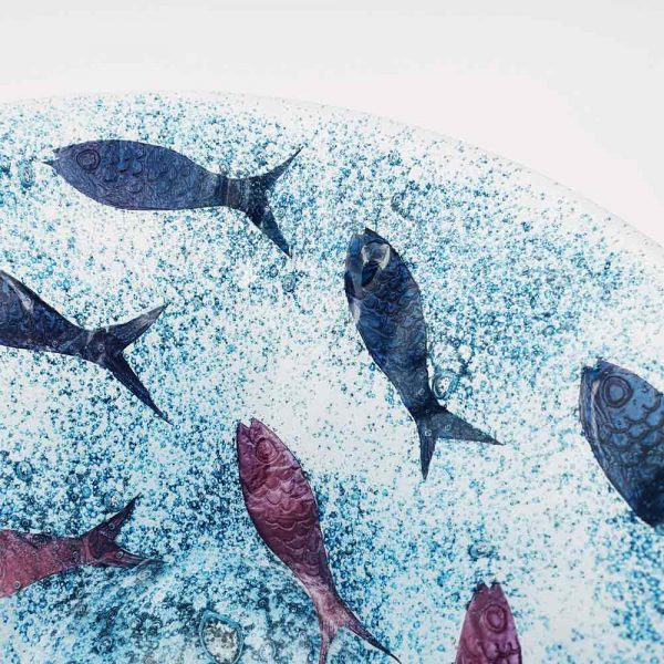 Detail of glass fish bowl by Fiona Fawcett