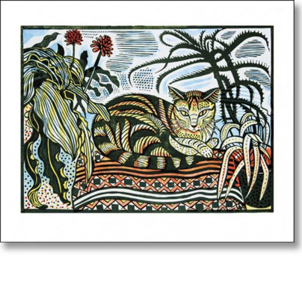 Greetings card depicting a cat 'Jessie' by Richard Bawden