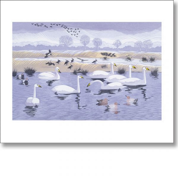 Greetings card of 'Seven Swans' by Niki Bowers