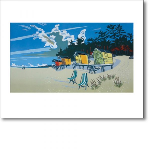 Greetings card of 'The Beach at Wells' by Colin Moore