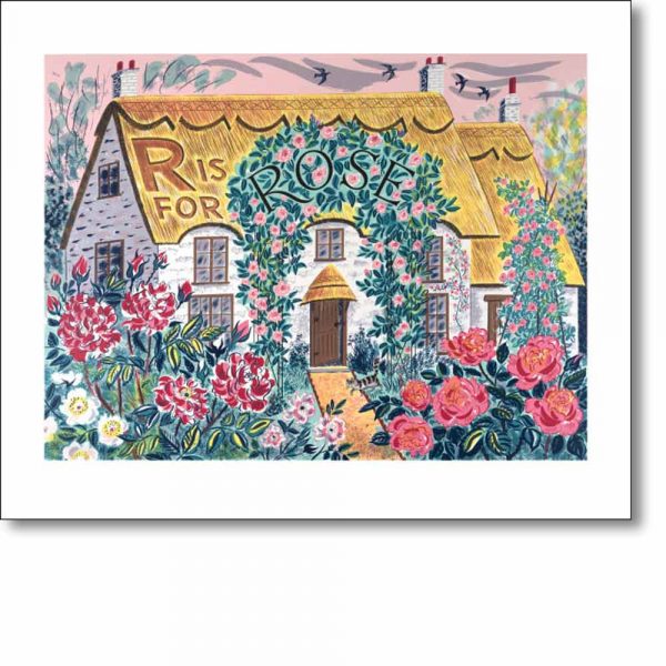 Greetings card of 'R is for Rose' by Emily Sutton