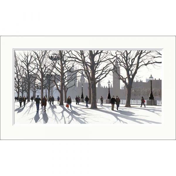 Mounted limited edition print 'A View of Parliament' by Jo Quigley