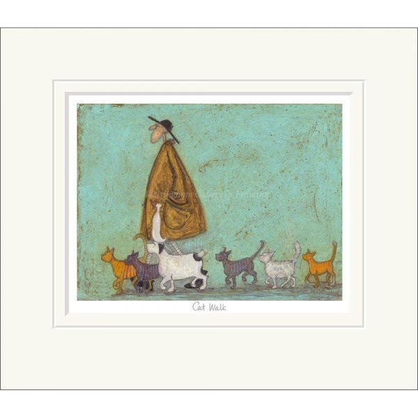 Mounted limited edition print 'Cat Walk' by Sam Toft