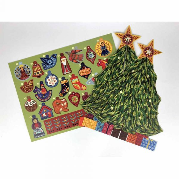 Contents of freestanding Advent Calendar of 'Advent Christmas Tree' by Alice Melvin