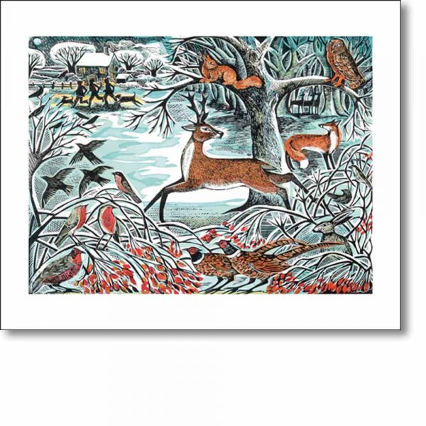 Greeting card of 'Winter Woodland' by Angela Harding