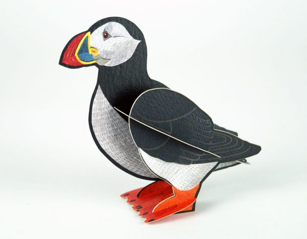 Pop-out card of 'Puffin' by Alice Melvin